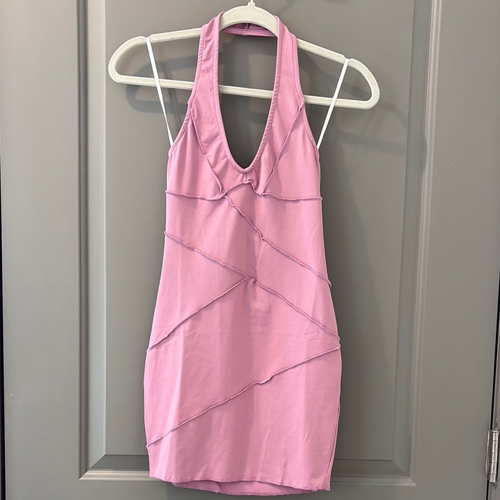 White Fox Look Back Mini Dress - Rose Pink - Size S